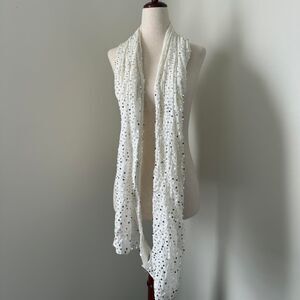 Y2K White Sequins Scarf